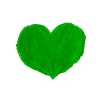 Illustration der Herzform mit grün gefärbten Kreidepastellen gezeichnet vektor