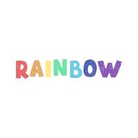 Regenbogen - lustiges, handgezeichnetes Kinderzimmerposter mit Schriftzug vektor
