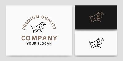 Luxus-Krähenvogel mit Pfeillinien-Logo-Design vektor