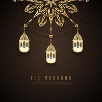Abstrakt Eid Mubarak stilig bakgrundsdesign vektor