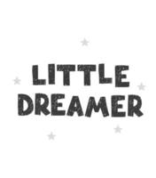 kleiner Träumer - lustiges, handgezeichnetes Kinderzimmerposter mit Schriftzug vektor