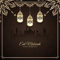 Abstrakt Eid Mubarak stilig bakgrundsdesign vektor