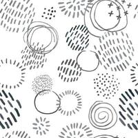 seamless mönster med skiffer penna handritad abstrakt runda element, doodles vektor
