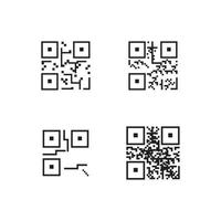 qr-kodikon - identifieringselement illustrationer, vektor tecken