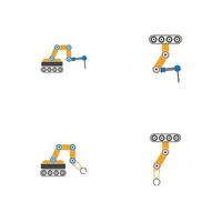 industriell mekanisk robot arm vektor ikoner illustration design