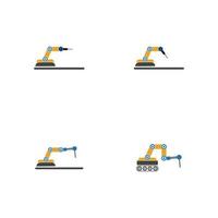 industrielles mechanisches Roboterarm-Vektorikonen-Illustrationsdesign vektor