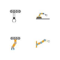 industrielles mechanisches Roboterarm-Vektorikonen-Illustrationsdesign vektor