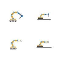 industrielles mechanisches Roboterarm-Vektorikonen-Illustrationsdesign vektor