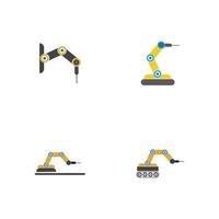 industriell mekanisk robot arm vektor ikoner illustration design