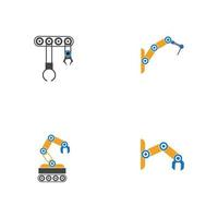 industrielles mechanisches Roboterarm-Vektorikonen-Illustrationsdesign vektor