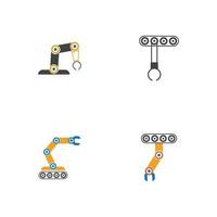 industrielles mechanisches Roboterarm-Vektorikonen-Illustrationsdesign vektor