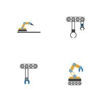 industrielles mechanisches Roboterarm-Vektorikonen-Illustrationsdesign vektor