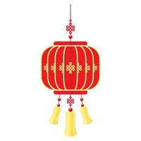 chinesische neujahrslaterne mit rot und gold. Vektor-Illustration vektor