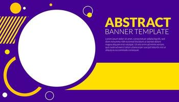 abstrakte Banner-Hintergrund-Vektor-Illustration mit kreisvioletter, blauer und gelber Farbkombination und Kopienraum für Werbung oder Hintergrund vektor