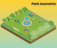 Isometrisches Grafikkonzept des Parks für Unterhaltung vektor