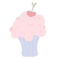 Stiker Cupcake mit Herz zum Valentinstag Design. vektor