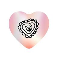 Valentinstag doodle Symbol Kekse Valentinstag Herz. Liebesbotschaft zum Tag der Liebe. handgezeichnete illustration für web, banner, grußkarte, druck, flyer, poster, feiertagseinladungen vektor