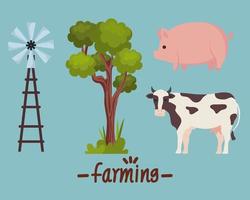Landwirtschaft von vier Symbolen vektor
