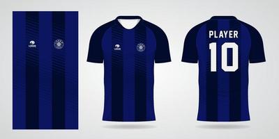 blå sportskjorta jersey designmall vektor