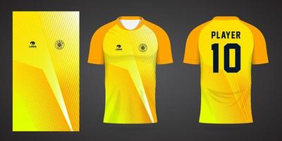 gul sportskjorta jersey designmall vektor