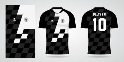 svart vit sportskjorta jersey designmall vektor