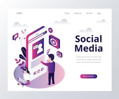 Sociala medier Isometric Artwork Concept vektor