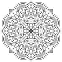 Vektor abstrakte Mandala-Muster. Kunst an der Wand. Malbuch Spitzenmuster das Tattoo. Design für ein Tapetenfarbenhemd und Fliesenaufkleberdesign, dekoratives Kreisornament im orientalischen Ethnostil