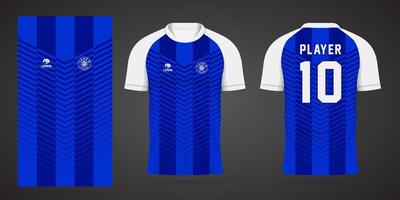 blå sportskjorta jersey designmall vektor