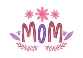 Flower Mom Typografie vektor