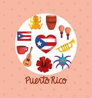 traditionelle symbole von puerto rico vektor