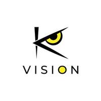 buchstabe k auge vision logo vektor