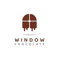 süße Schokoladenfenster-Logo-Vorlage vektor