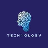 mänsklig teknik vektor logotypdesign
