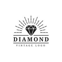 Diamant-Vintage-Vektor-Logo-Vorlage vektor