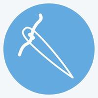 Nadel-Symbol im trendigen blauen Augen-Stil isoliert auf weichem blauem Hintergrund