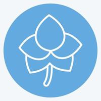 Orchideen-Symbol im trendigen Stil der blauen Augen isoliert auf weichem blauem Hintergrund vektor