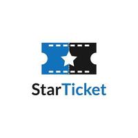 modernes Star-Ticket-Logo-Design vektor
