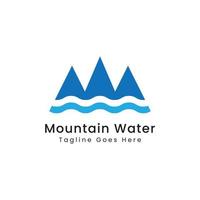blått berg vatten logotyp design vektor