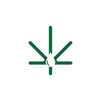 einfache Vorlage für das Cannabisöl-Logo vektor