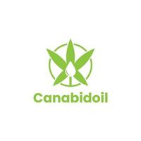 Design des Cannabisöl-Logos. CBD-Logo vektor