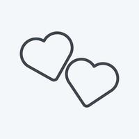 Herz-Symbol im trendigen Linienstil isoliert auf weichem blauem Hintergrund vektor