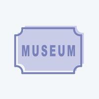 Icon Museum Tag - zweifarbiger Stil - einfache Illustration, gut für Drucke, Ankündigungen usw vektor