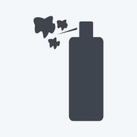 Spray-Symbol im trendigen Glyphen-Stil isoliert auf weichem blauem Hintergrund vektor