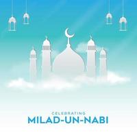 glücklicher mawlid al-nabi muhammad sah. eid milad un nabi mubarak vektor. geeignet für Grußkarten, Poster und Banner vektor