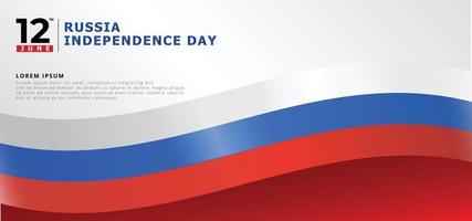platt Rysslands självständighetsdagen banner. 12 juni Rysslands självständighetsdag vektor