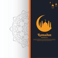 elegant ramadan kareem bakgrund med mandala och moskédesign. islamisk nyår design vektorillustration. vektor