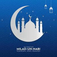 glücklich eid milad un nabi mubarak. Glücklicher islamischer letzter Prophet geboren. geeignet für Grußkarten, Poster und Banner vektor