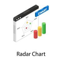 radardiagram koncept vektor