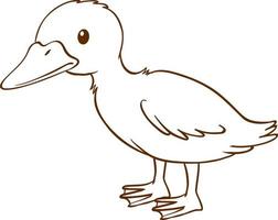 Ente im einfachen Doodle-Stil auf weißem Hintergrund vektor