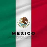 Mexikos självständighetsdagen bakgrund med realistisk flagga. självständighetsdagen vektor illustration